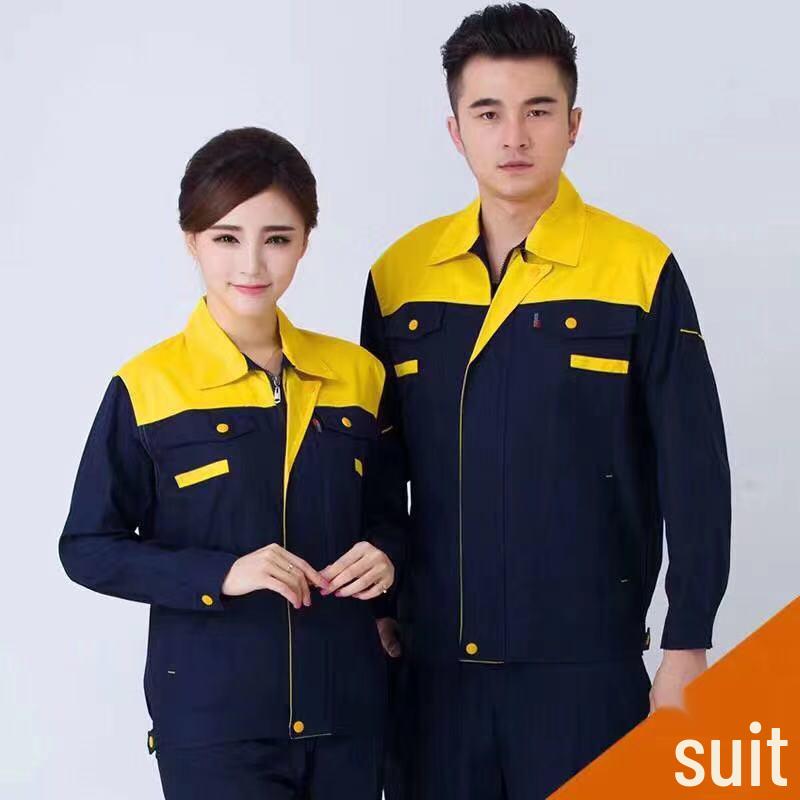 Pánská sada pracovního oblečení s dlouhým rukávem: Oblek pro autoopravy a svařování s potiskem loga pro jaro a podzim