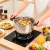Stainless Steel Composite Bottom Milk and Soup Pot with Lid and Single Handle
