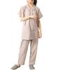 ON NISHIKI Summer Short Premium Combed Double Top and Bottom Long Loungewear Solid Size Women's Pajamas, Sleeves, 100% Cotton, Yarn, Gauze,