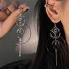 Neue übertriebene Mond Sichel Teufelsauge Großer Kreis Lange Ohrringe Für Frauen Vintage Zirkon Accessoires