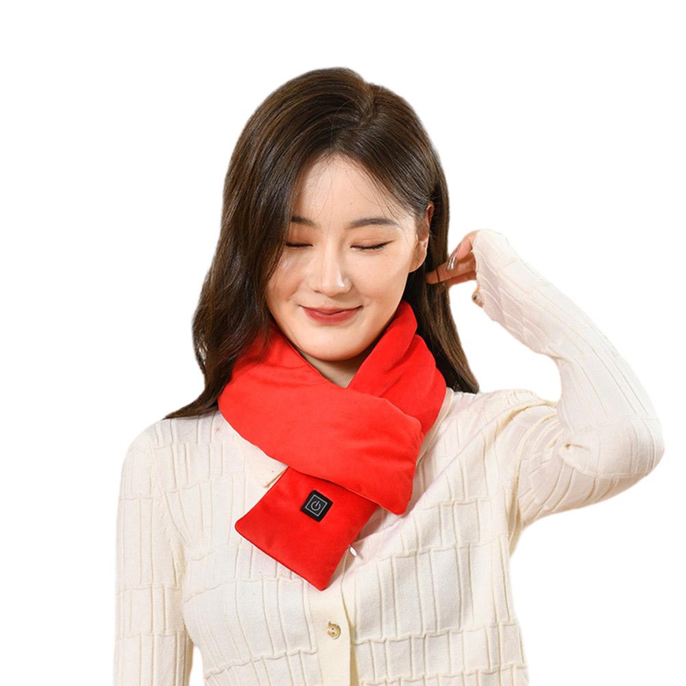 Electric Heating Scarf USB Charging Electric Heated Scarf Cold-Proof Heated Neck Scarf Washable for Outdoor Camping Hiking