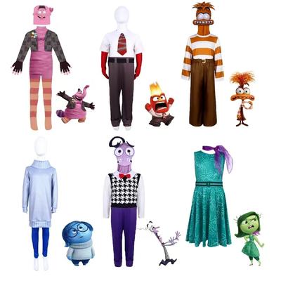 Cartoon Anime Alles steht Kopf 2 Freude Cosplay Kostüm Jungen Mädchen Kleidung Set mit Maske Halloween Geburtstagsfeier Cosplay Overall Set