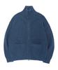 Soundslife Collar Knit Full Zip-Up Blue