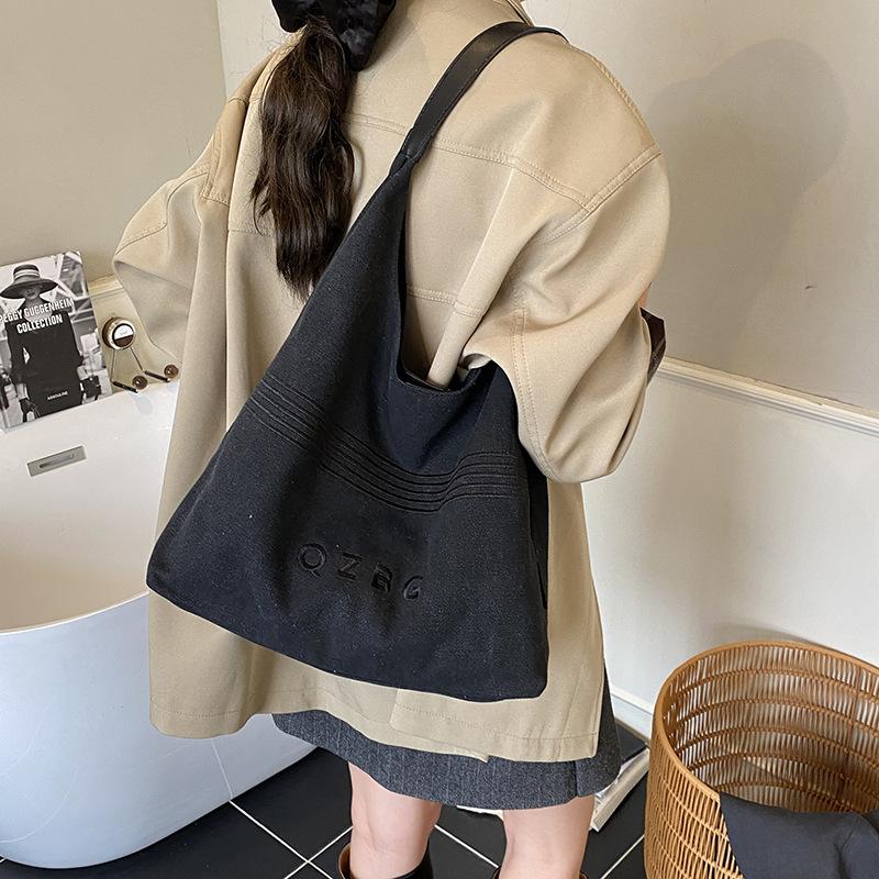 Casual Mother and Child Bag Autumn and Winter Simple Canvas Bag Bag Large Capacity High Sense Simple Underarm Shoulder Bag