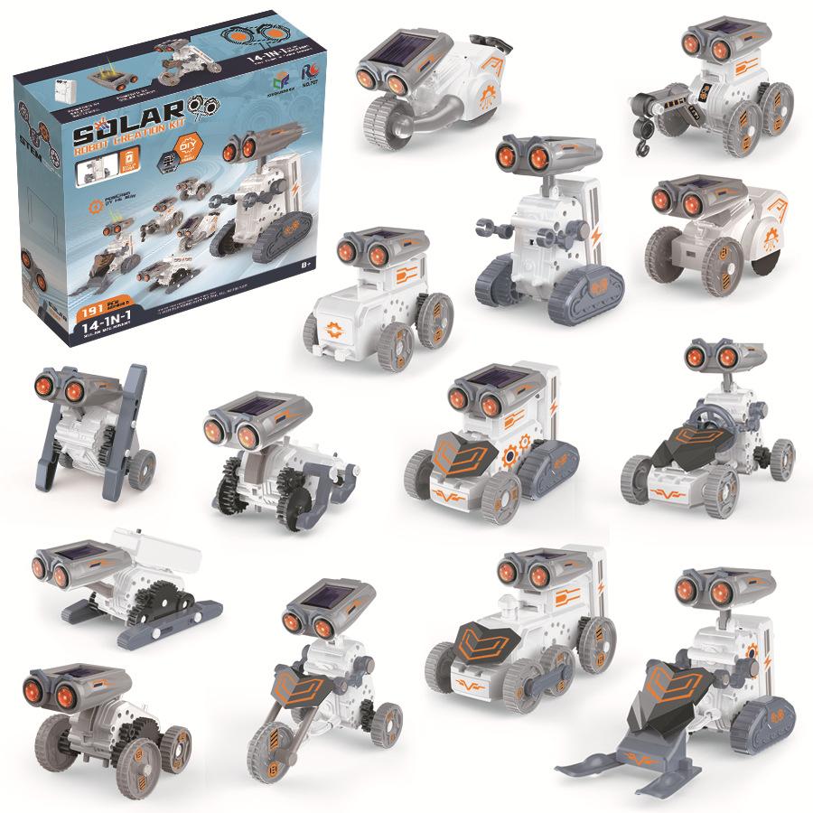 21 IN 1 STEM Solar Robot Kit Toy Boy Girl DIY Building Science Experiment Kids Building Electric Solar Robots Toys Birthday Gift