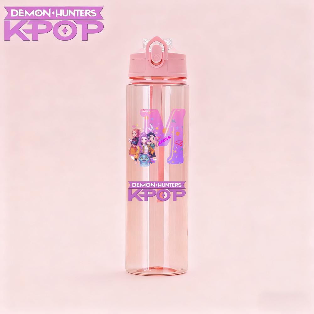 800ML Najnowsza KPop Łowcy Demonów Bidon dla Dzieci Uroczy Kreskówkowy Przenośny Plastikowy Kubek Sportowy zaprojektowany dla Dziewczynek Dzieci Prezent z Datą Urodzenia