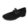 Chaussures Mary Janes à talon bas pour femme en cuir suédé léopard, fermeture double boucle, chaussures à talon bas, chaussures à talon femme grande taille 43
