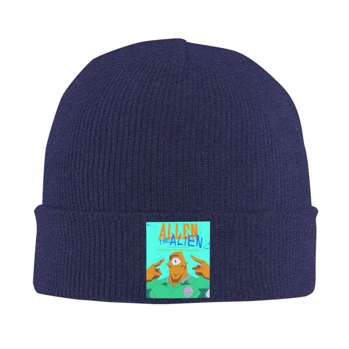 

Allen The Alien Logo Invincible Tv Series Warm Knitted Cap Winter Knit Bonnet Hat Skullies Beanies Hip Hop Caps for Unisex One Size