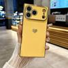 Fashion Plating Glossy Silicone Heart-Shaped Case For IPhone 17 Pro Max Air 16 15 14 13 12 11 Plus Shockproof Bumper Back Cover