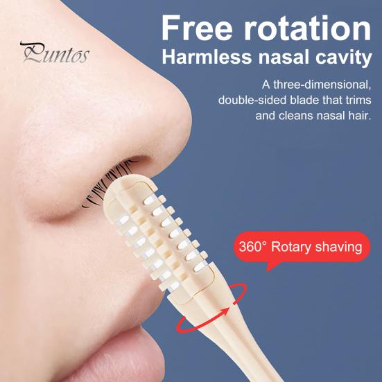 2/4/8Pcs Nasal Hair Cutter with Ear Picker Double Blade Nose Hair Trimmer 360-degree Rotation Mini Nasal Hair Razor for Women Men