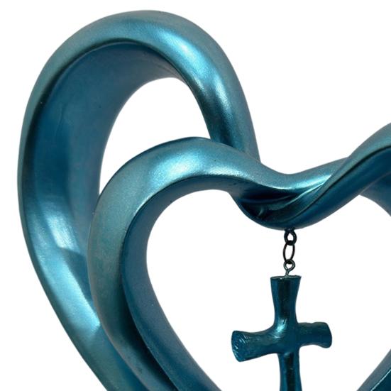 Double Love Heart Figurine Twisted Heart Shaped Resin Statue Sculpture Home Office Bookshelf Desktop Decoration Ornament
