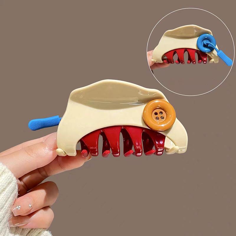 New Elegant Acetate Button Hair Claw Cute Sweet Hair Clip Shark Clip Women Luxury Hair Accessories Headwear