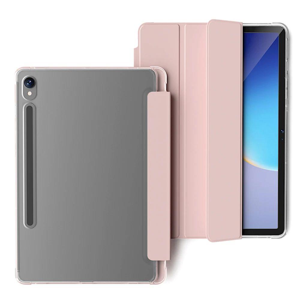 Pour Samsung Galaxy Tab S11 Ultra S10 FE + Plus Coque Pour Galaxy Tab A11 + A9 S9 S8 S7 FE Plus 11 12.4 13.1 pouces Couverture Acrylique HD S7 Plus (12.4) T970 rose