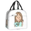 Custom Doctor Nurse Medical Medicine Insulated Lunch Tote Bag for Women Portable Thermal Cooler Food Lunch Box School