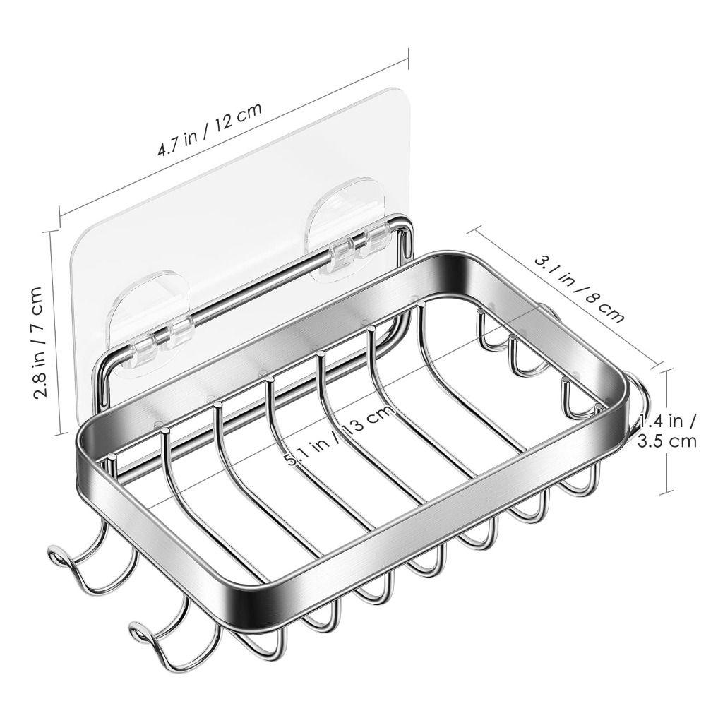 Large Capacity Shower Storage Basket Rustproof Wall-Hung Metal Soap Tray Wall Shelves  Kitchen
