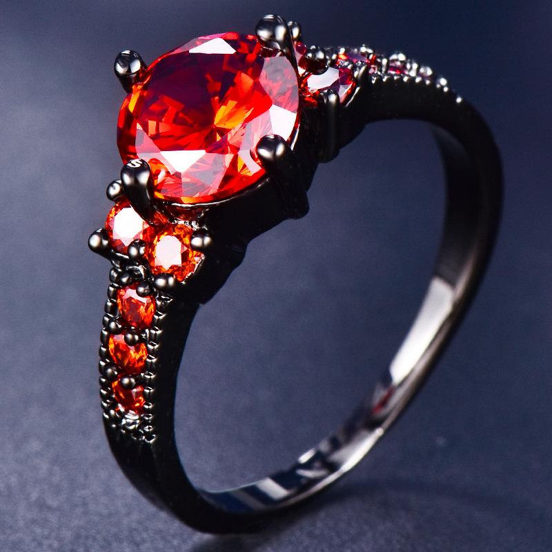 

Green Empty Ring Retro Women s Japan and Korea Black Zircon Ring Diamond Ring Accessories Creative Jewelry Jewelry Women s no. 6