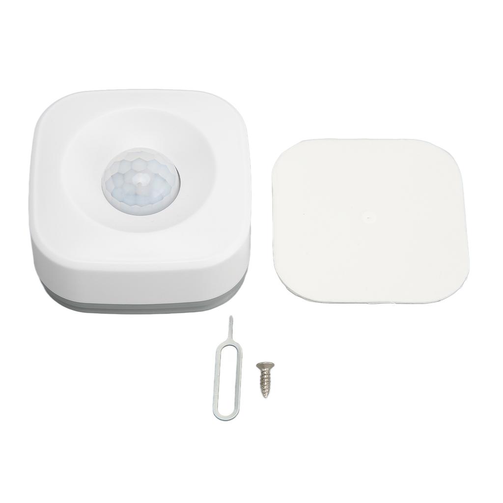 Wireless Motion Detector APP Control Alarm Function Linked PIR Motion Sensor for Living Room Bedroom Balcony White