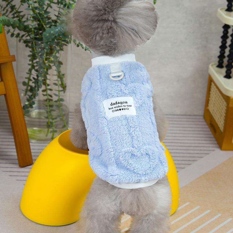 

Домашний кот маленькая собака тедди собака одежда весна осень и зима терможилет флисовая куртка M небесно-голубой
