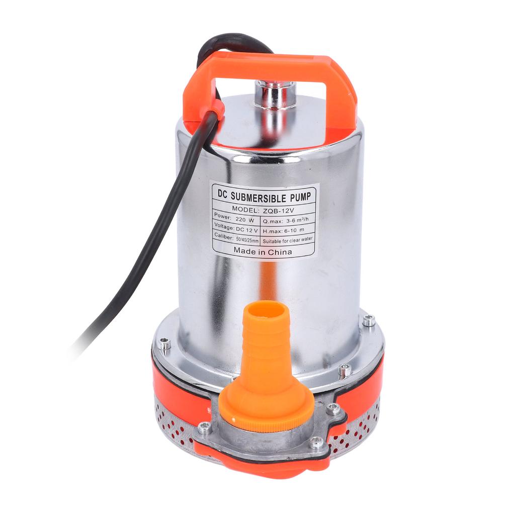 DC12V 220W Submersible Pump High Lift Water Pump with 1 Inch 1.5 Inch 2 Inch Outlet Port for Pond Po