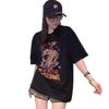 Plus Size Cartoon Girl Pattern Diamonds Short Sleeve Tees for Women Summer Clothing Thin Casual Loose O Neck T Shirt Knitwear