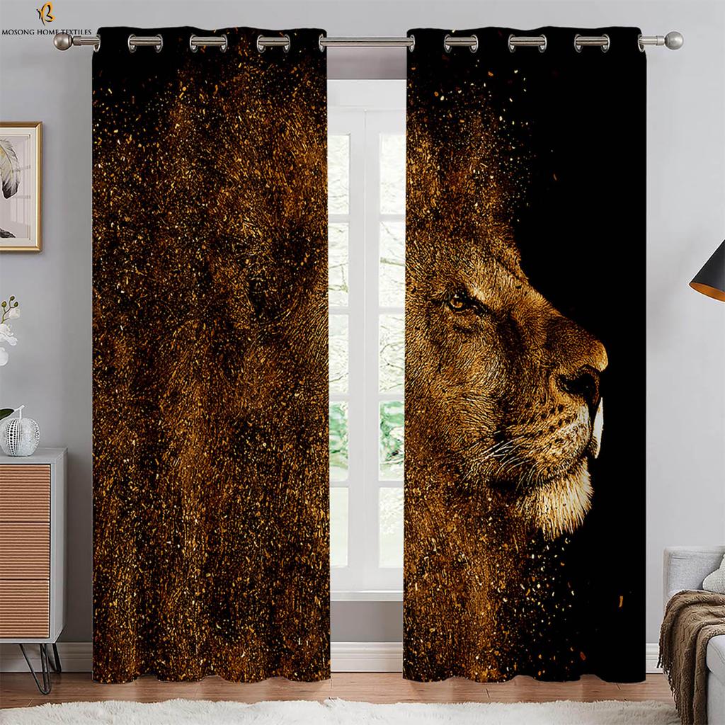 Gepard Schwarzweiß Cooles Tier 3D-gedruckte Vorhänge Geeignet für Schlafzimmer Wohnzimmer Balkon Küche Fenstervorhänge 2 Stück