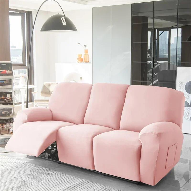 1 3 Seat Recliner Sofa Cover for Living Room Elastic Reclining Chair Cover Protection Non-slip Relax Armchair Couch Slipcovers