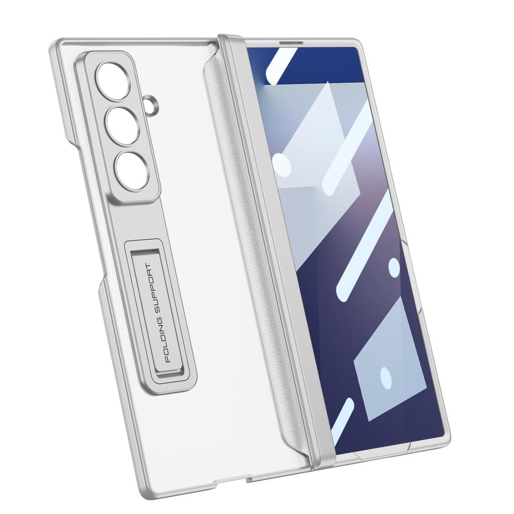 Samsung Z Fold7 Mobile Phone Case Holder Shell Film Integrated Folding Rotating Shaft Skin Like Semi Transparent Protective Cover