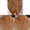 Summer Shell Necklace For Women With Multilayer Geometric Pendant And Pearl Accents