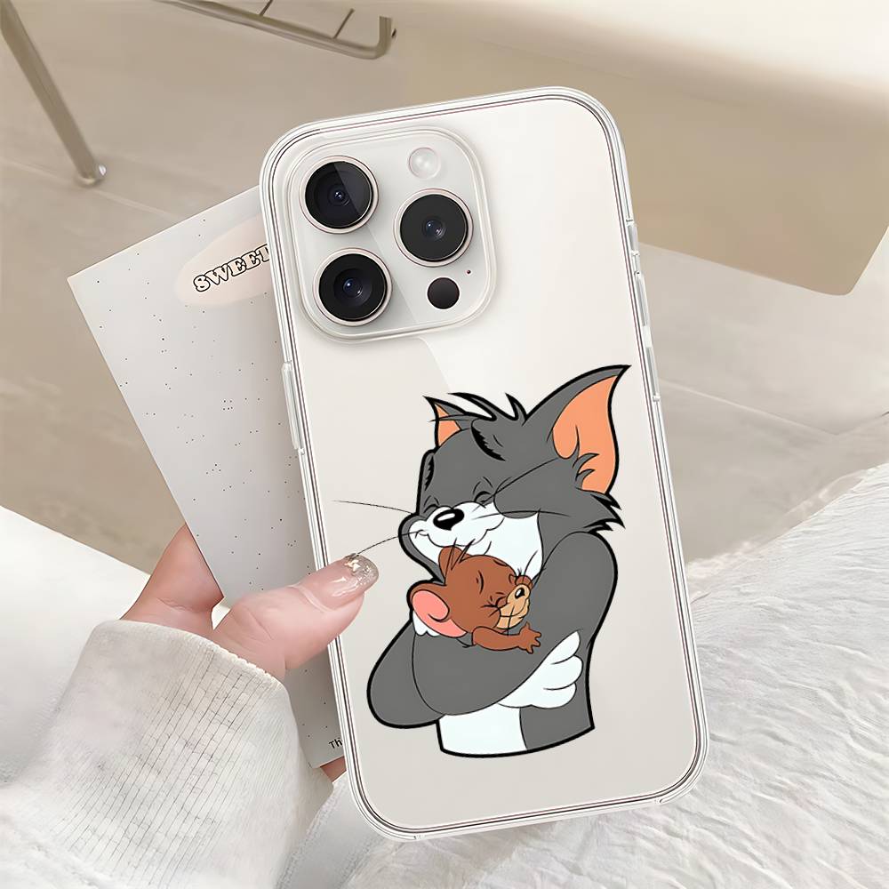

Cute Jerry And Tom-S Phone Case For IPhone 17 16 15 14 Plus 13 12 11 Pro Max Phone Back Cover Transparent Shockproof Cover iphone16plus