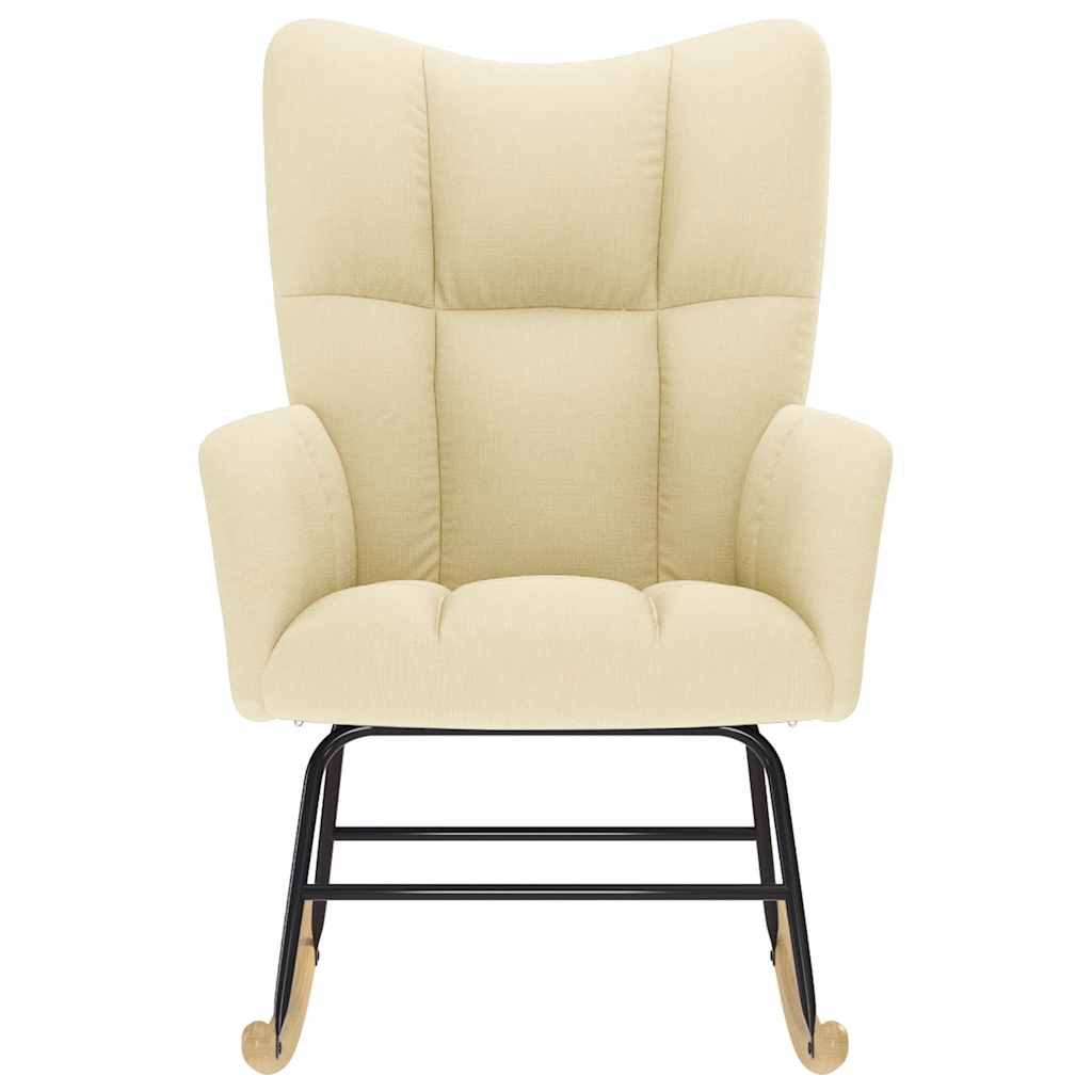 Cream Fabric Rocking Chair