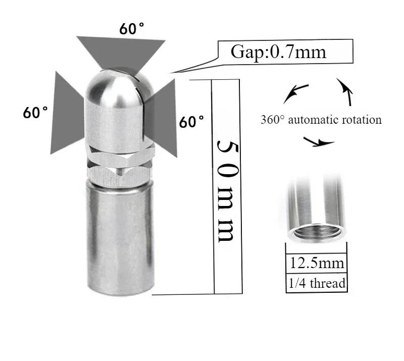 Stainless Steel 360 Degree Automatic Rotating Fan-shaped Nozzle Bottle Can Cleaning Industrial Spray Nozzle