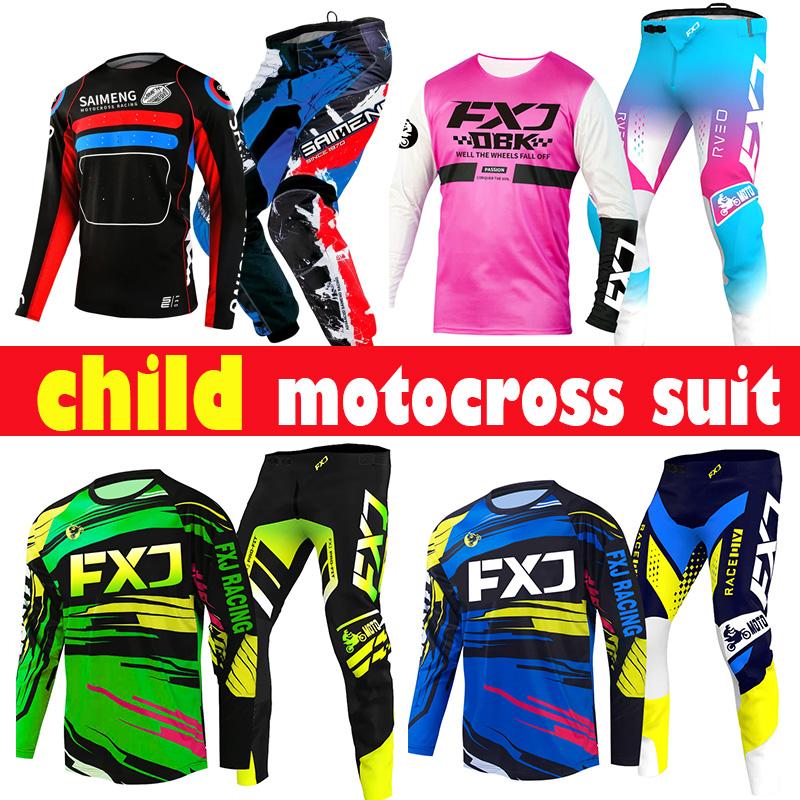 Motokrosová sada pro děti 4 5 6 7 8 9 10 11 12 13 let Mladé dítě Motocykl chlapec dívka Dres Sady kalhot závodní kombinéza Off-road Enduro MX MTB