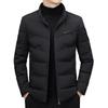 Men's Winter Casual Thick Warm Down Jacket with Stand Collar for Middle-Aged and Young.