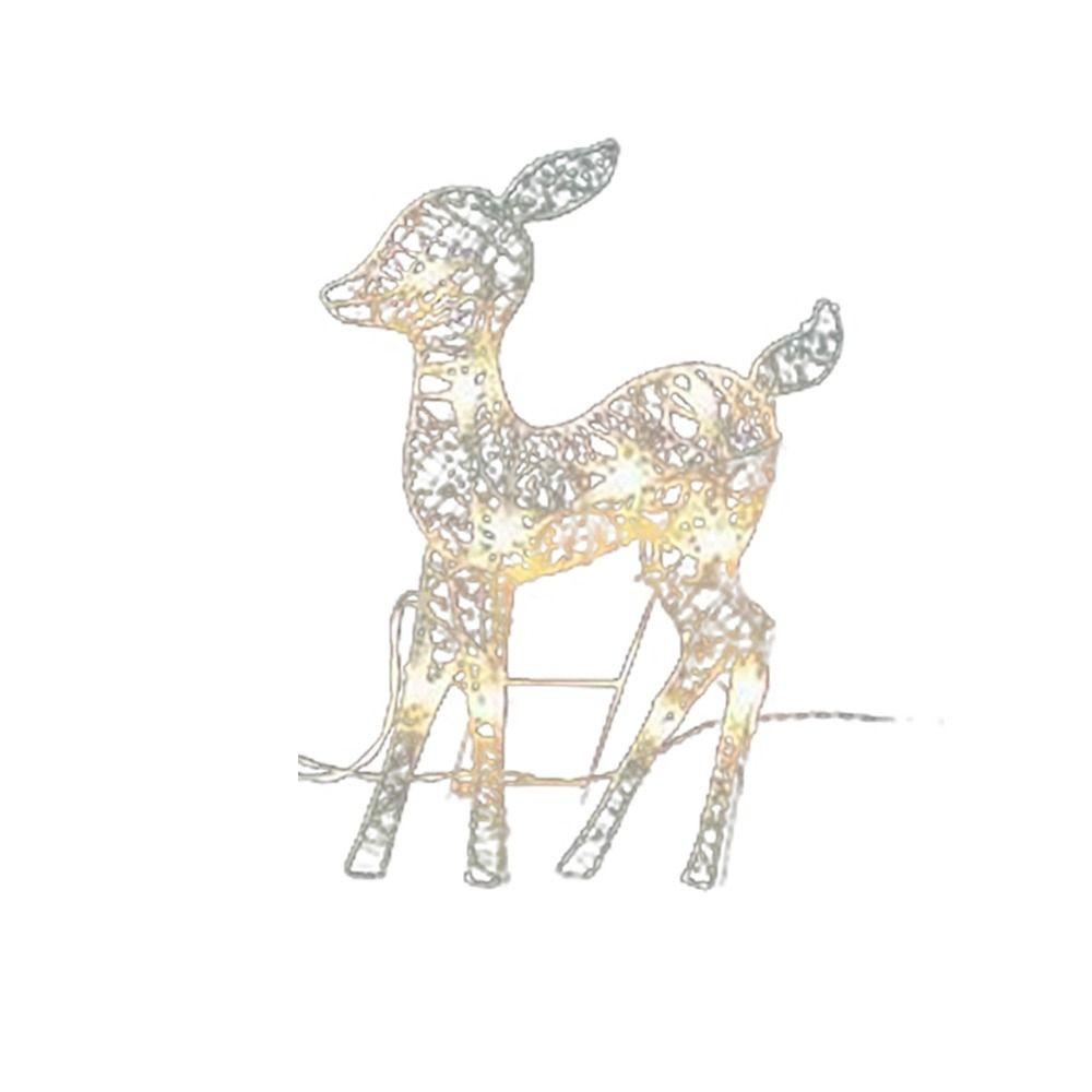 Xmas Ornament Christmas Decoration Wrought Iron LED Light Elk Statue Luminous Ornaments Deer