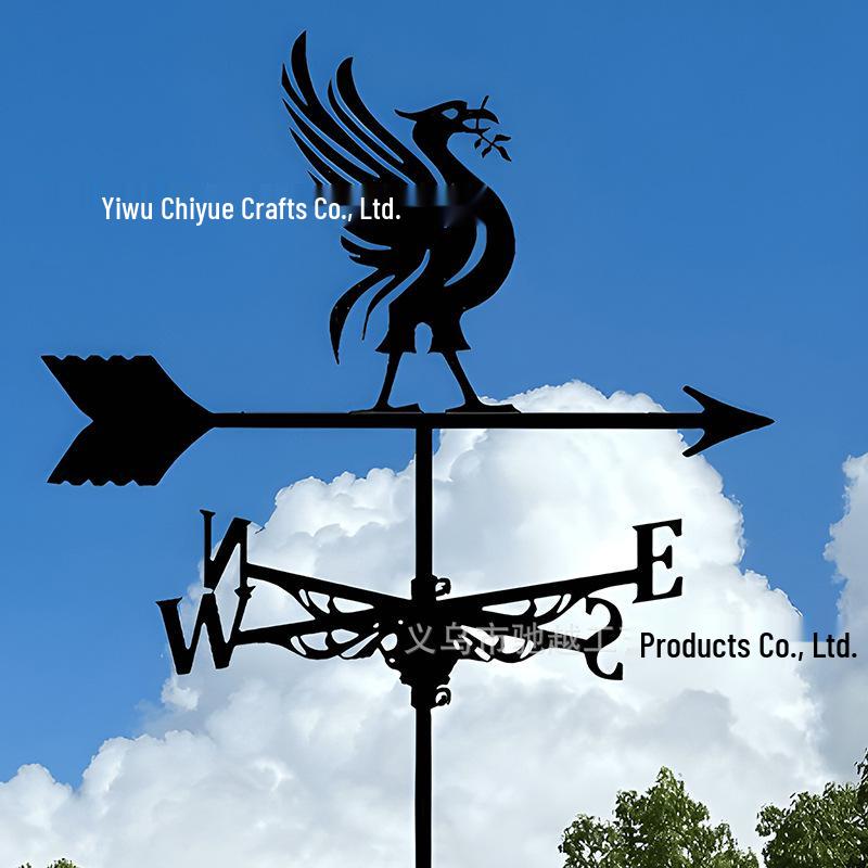 Weather Vane Ornament: Outdoor Wrought Iron Spray-Painted Roof Decoration Metal Craft