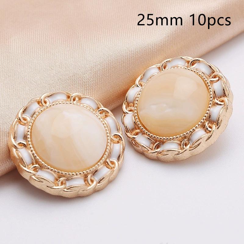 10Pcs 18/20/25Mm Flower Pearl Rhinestones Plastic Shank Buttons For Women Garment Jacket Sweater Handmade Sewing Accessories