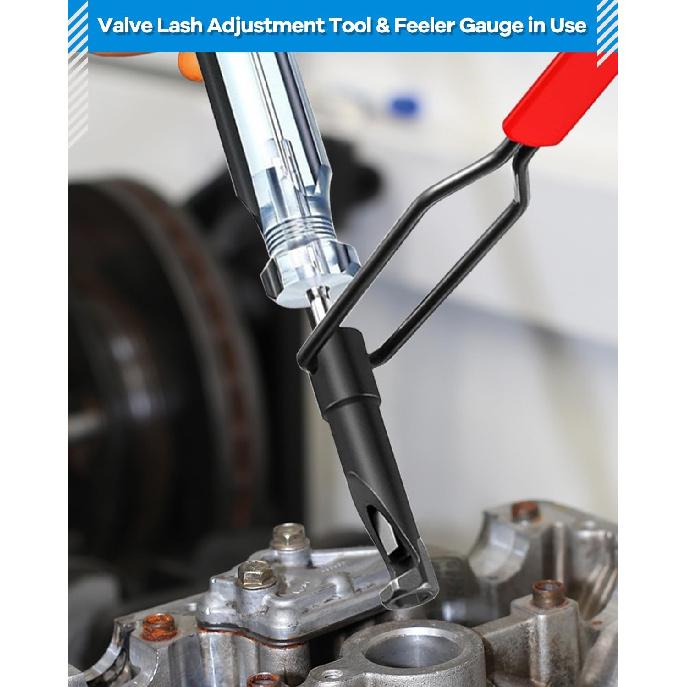 Valve Lash Adjustment Tool For 10Mm Jam Nut,With Angled Feeler Gauge, Slotted Valve Adjusting Stud, Compatible With Honda,Toyota,Nissan And Other