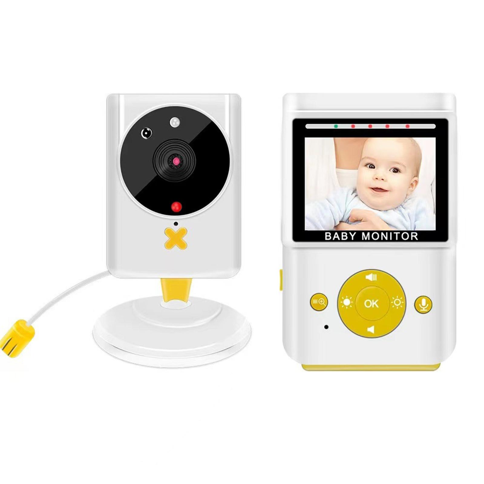 

2,4-дюймовый монитор для наблюдения за ребенком с функцией ночного видения, отображением температуры и времени, музыкальным проигрывателем и функцией двусторонней связи белый