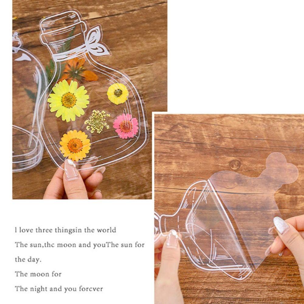 20PCS DIY PET Stickers Transparent DIY Book Marks High Quality Homemade Plant Specimens  Students