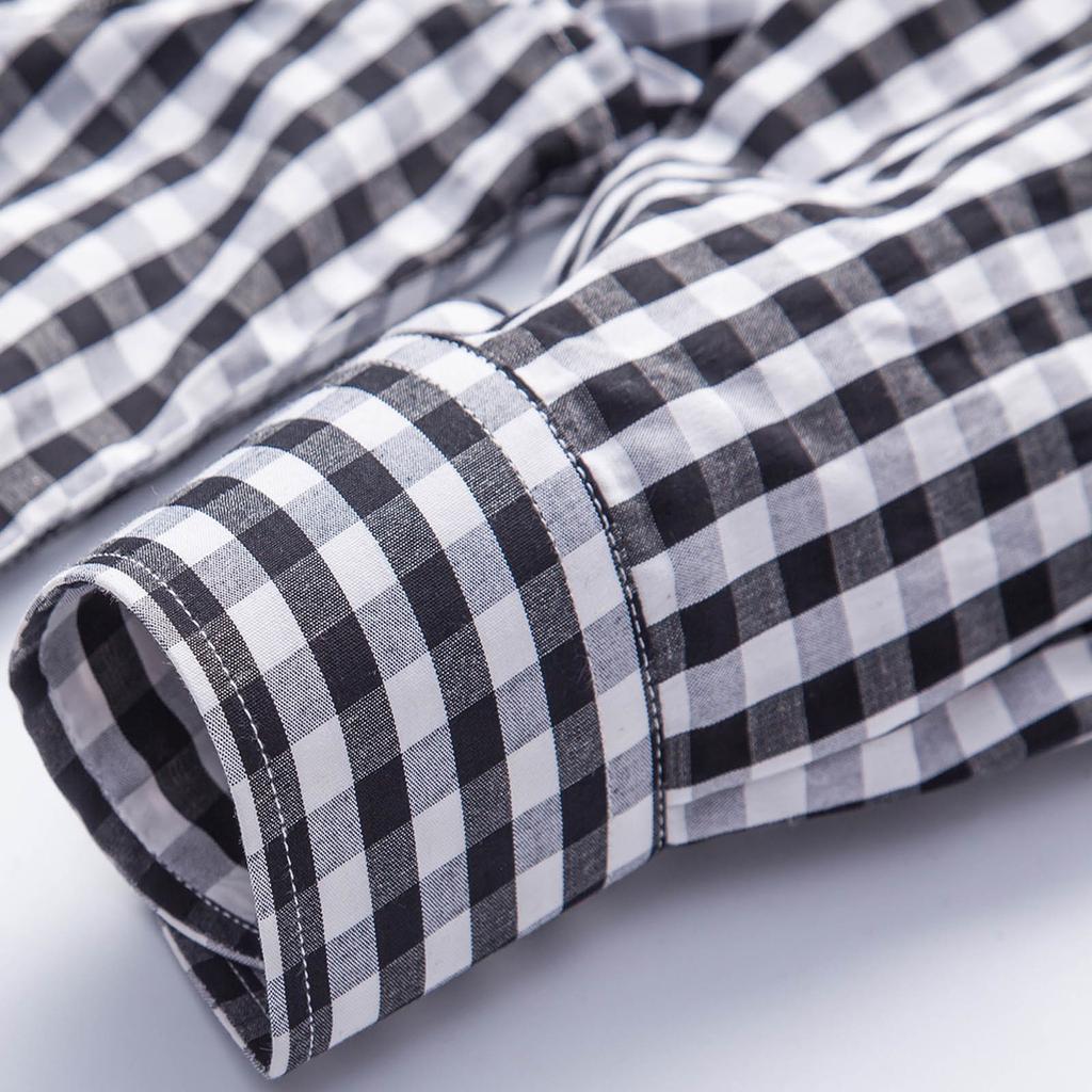 Men's Shirt Autumn Retro Plaid Lapel Long Sleeve Shirt Casual Shirt