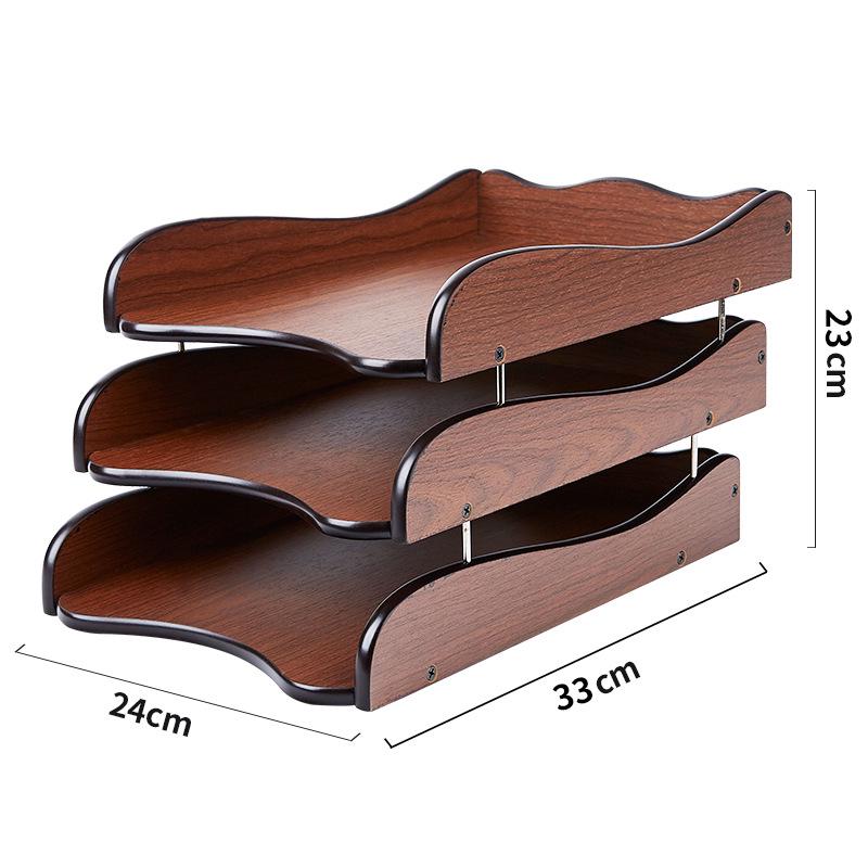 Wooden Desktop File Holder & Vertical Book Stand Organizer