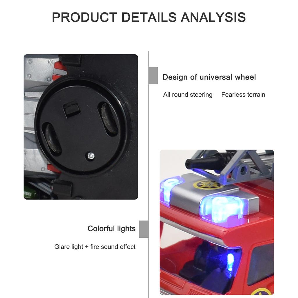 Spray Water Truck Toy Fireman 360?? Fire Truck Car Music Light Educational Toys