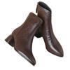 Moda Saltos Médios Mulheres Bico Fino Botas Curtas Elegantes Sapatos de Salto Moda Inverno Botins Chelsea 2025 Novos Scarpins Vestido Zapatillas
