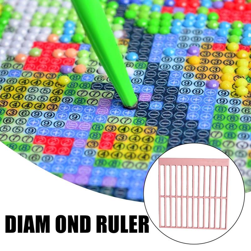 Gem Art Ruler Square Gem Drawing Grid Anti-Slip High Precision Portable Crafting Supplies for Hobby Crafting Home Decoration