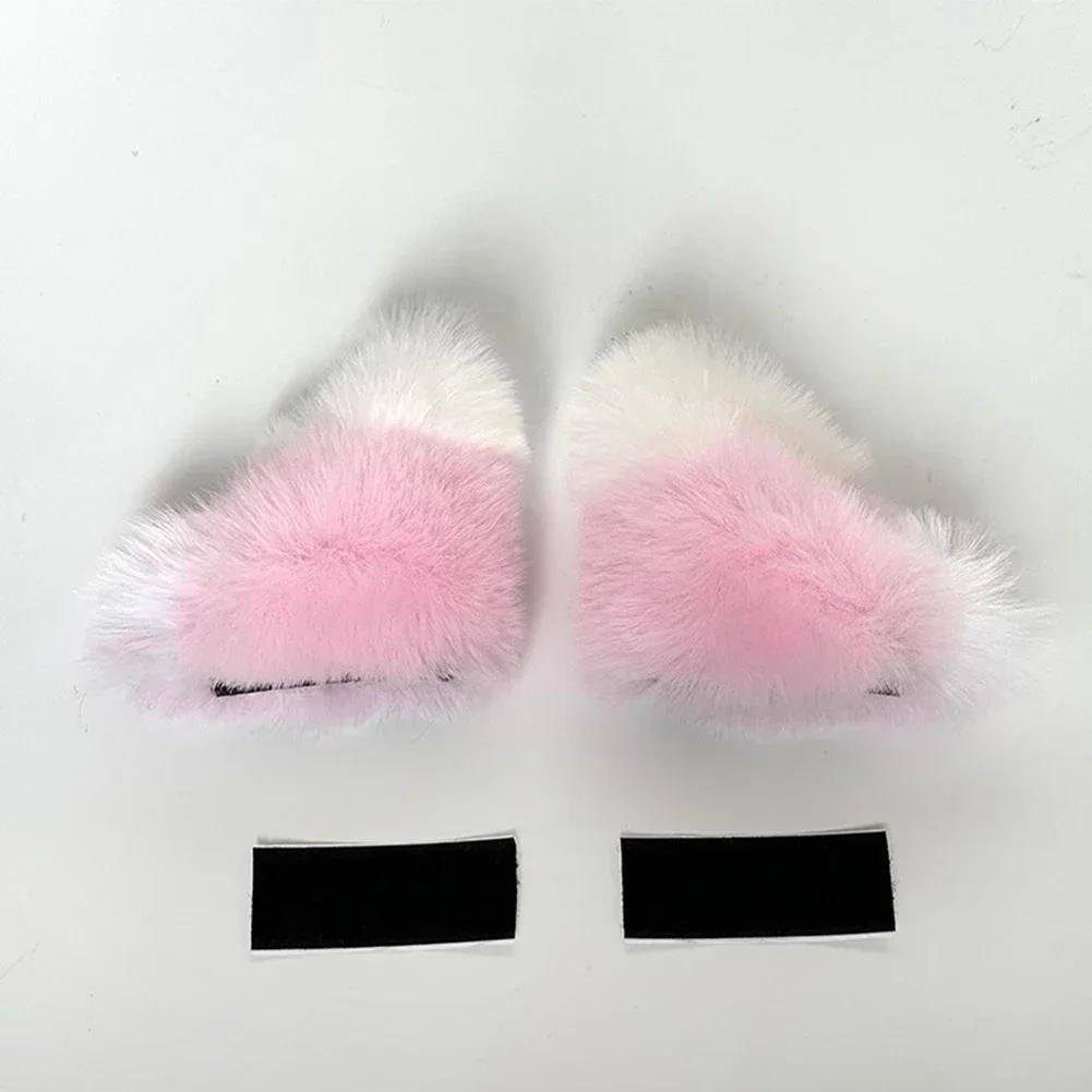 2 Stück Auto Motorrad Helm Dekoration Elektrofahrrad Weiche kleine Plüsch Katzenohren für Motocross Full Face Off Road Helm Aufkleber