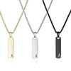 Versatile Geometric 18k Gold-Plated Titanium Steel Necklace with Polished Stainless Steel Square Pendant
