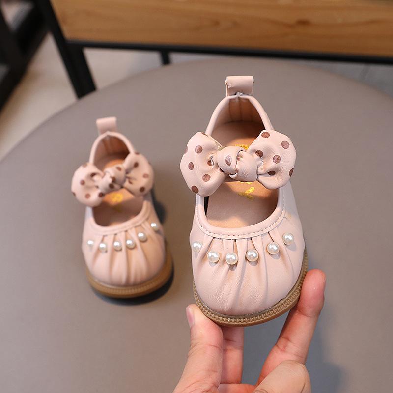 Baby Shoe Autumn New Tenis Children Casual Shoes Soft Sole Toddler Girl Shoes Lovely Leather Walking Shoes Pearl Princess Shoe