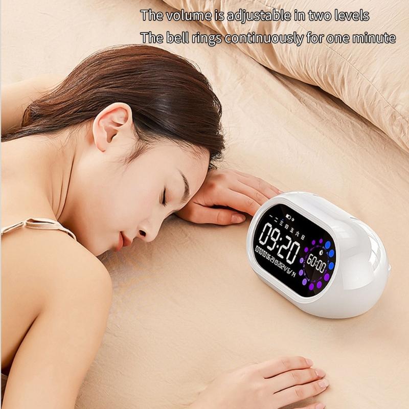 Intelligent Digital Alarm Clock Extra Loud Alarm Rechargeable LED Display Timer For Deep Sleepers Contemporary Design