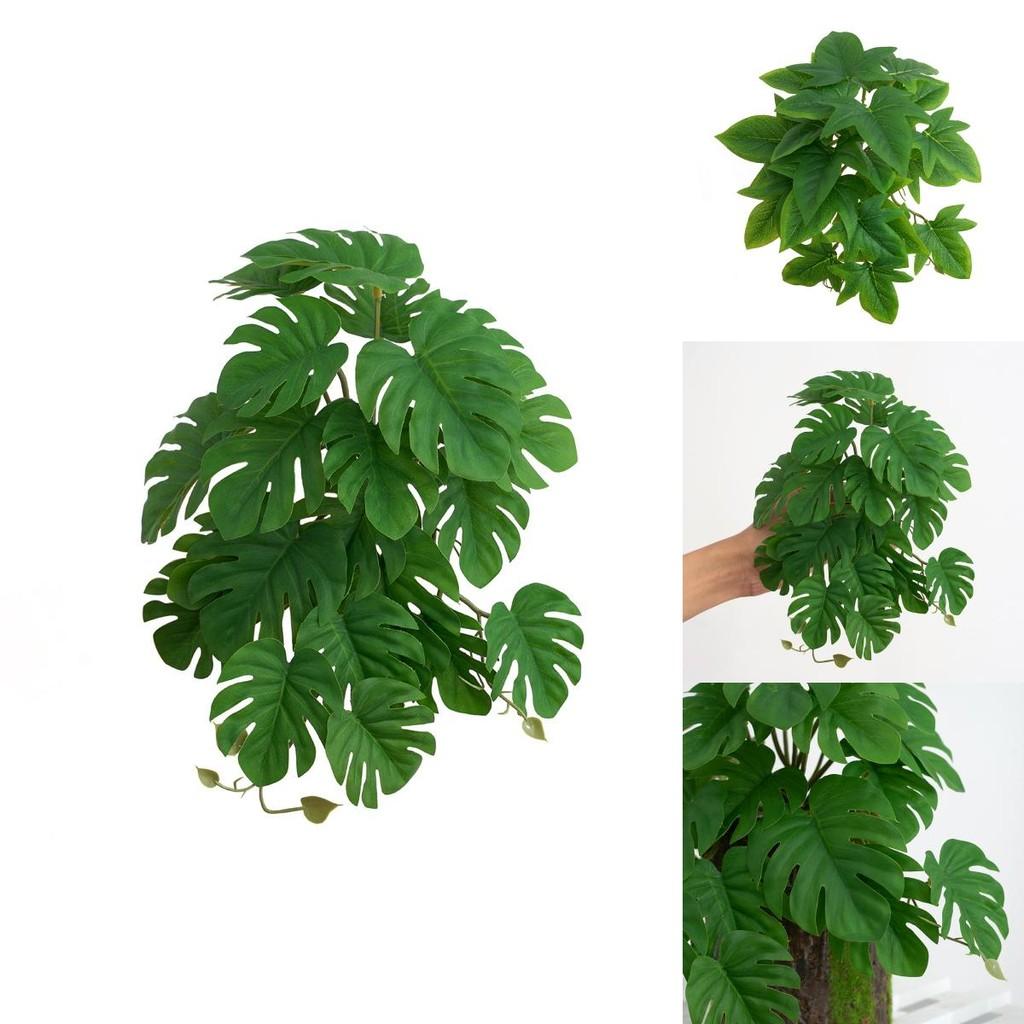 Monstera Deliciosa 3d Printed Artificial Plant With Wooden Stake For Home Decor And Photography Props