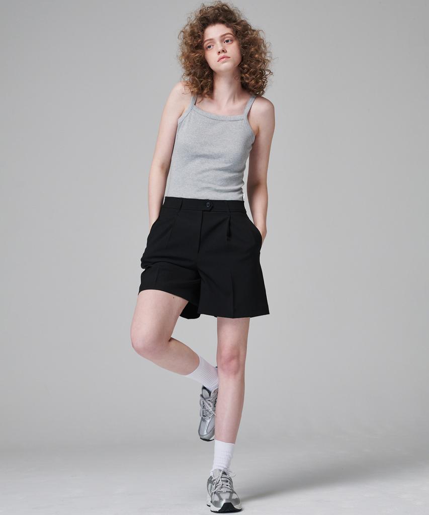 Marop 2205 Summer One-Pleat Half Pants (Black)